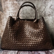 Bottega Veneta Shopping Bag Braided Leather In Brown