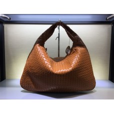 Bottega Veneta Lambskin Shoulder Bag 5091 Brown