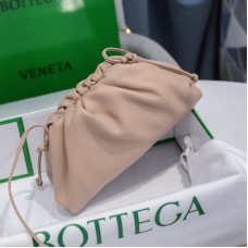 Bottega Veneta Small The Pouch Leather Clutch Beige