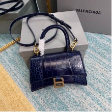 Balenciaga Women's Hourglass Top Handle Bag in Dark Blue