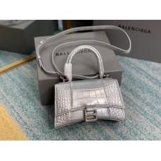 Balenciaga Women's Hourglass Top Handle Bag in Silver