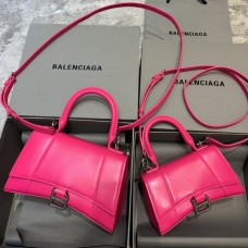 Balenciag Hourglass Bag In Rose Red