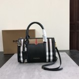 Burberry Sartorial House Check Bowling Bag Medium Black