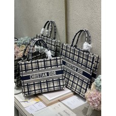 Dior Book Tote Check'n'Dior Embroidery 1286 Blue