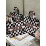 Dior Book Tote Diormour D-Chess Heart Embroidery