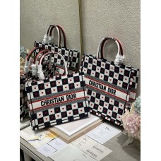 Dior Book Tote Diormour D-Chess Heart Embroidery