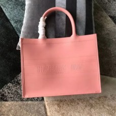 Christian Dior Calfskin Embossed Small Book Tote Pink