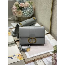 Dior 30 Montaigne Bag Dark Gray Box Calfskin