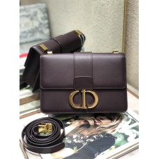 Dior 30 Montaigne Bag Maroon Box Calfskin