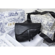 Dior Homme Saddle Bag Croc Black