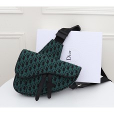 Dior Homme Saddle Bag Embroidery Green