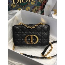 Dior Small Caro Bag Soft Cannage Calfskin In Black