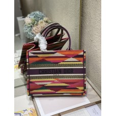 Dior Book Tote Multicolor Stripes Embroidery