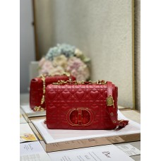 Dior Small Dioramour Caro Bag Heart pattern calfskin Red