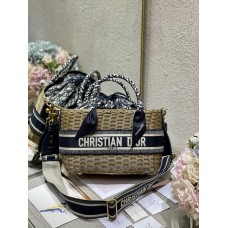 Christian Dior Large Blue Wicker Basket Bag 3388