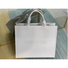 Dior Book Tote Dior Oblique Embossed Calfskin 41cm White