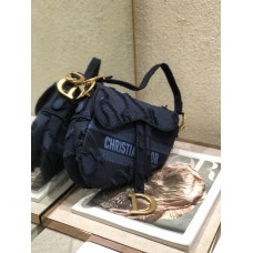 Dior Oblique Saddle Bag Tassels Dark Blue