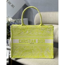 Dior Book Tote Toile de Jouy Reverse Embroidery Yellow