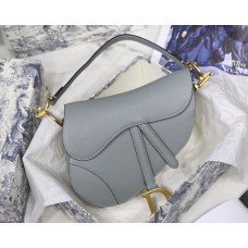 Dior Oblique Saddle Bag Leather Grey