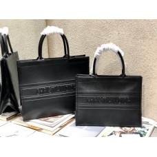 Dior Book Tote Bag Calf Leather Black