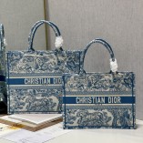 Dior Book Tote Blue Toile de Jouy Embroidery