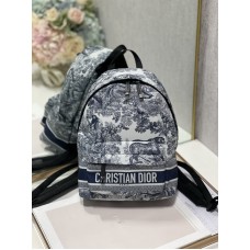 Dior travel Backpack Blue Toile de Jouy Reverse Technical Fabric