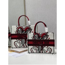 Dior Book Tote Latte Multicolor Cupidon Embroidery