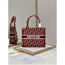 Dior Book Tote 26.5cm Wine Red D