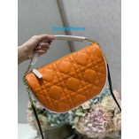 Dior Vibe Hobo Bag Orange Cannage Lambskin