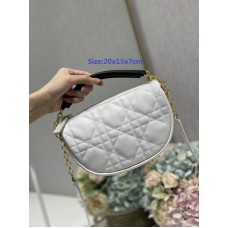 Dior Vibe Hobo Bag White Cannage Lambskin