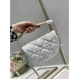 Dior Vibe Hobo Bag White Gold Cannage Lambskin