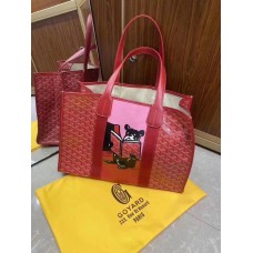 Goyard 2020 SS The Villette Tote French bulldog Red