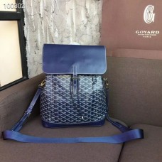 Goyard Alpin Coated MM Canvas Backpack Blue