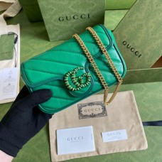 Gucci GG Marmont Beloved Mini Bag Green And Emerald Leather 574969