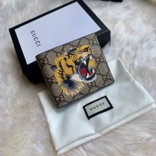 Gucci Beige GG Supreme Tiger Wallet 451268