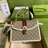 Gucci White Ophidia Small Top Handle Bag 651055