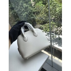 Hermes Bolide 1923 Mini Bag White Leather Silver Hardware