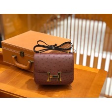 Hermes Constance 18 South Africa Ostrich Leather With Brown