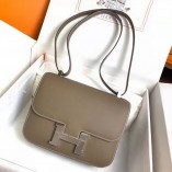 Hermes Constance Epsom 23cm（18cm）Bag Elephant Grey With Silver Hardware