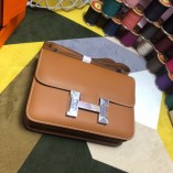 Hermes Constance 23cm(18cm) Bag Brown with Silver Hardware