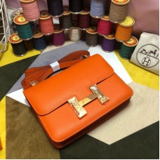 Hermes Constance 23cm(18cm) Bag Orange with Gold Hardware