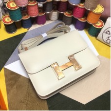 Hermes Constance 23cm(18cm) Bag White with Gold Hardware