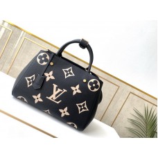 Louis Vuitton Montaigne MM Monogram Empreinte Leather M41048 Black Print