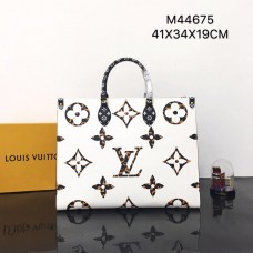 Louis Vuitton OnTheGo Tote GM Leather White M44675