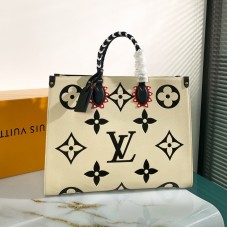 Louis Vuitton Monogram OnTheGo Tote GM Leather White M45372