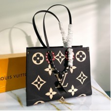 Louis Vuitton Monogram OnTheGo Tote GM Leather Black M45373