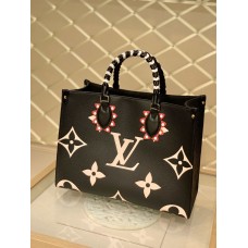 Louis Vuitton Monogram OnTheGo Tote Leather Black M45374