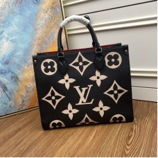 Louis Vuitton Monogram OnTheGo Tote Leather Black/Red M45495