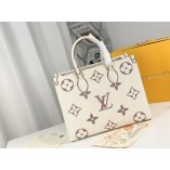 Louis Vuitton Monogram OnTheGo MM Tote Leather M45655 Beige