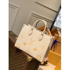 Louis Vuitton OnTheGo MM Monogram Empreinte M45717 Cream Saffron